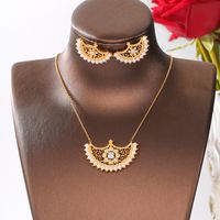 Copper 18K Gold Plated Simple Style Classic Style Inlay Solid Color Zircon Jewelry Set main image 5