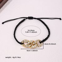 Simple Style Commute Geometric Plastic Rope Hollow Out Inlay Rhinestones Women's Drawstring Bracelets main image 2
