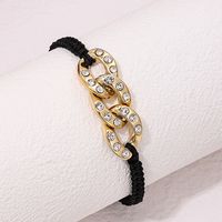 Simple Style Commute Geometric Plastic Rope Hollow Out Inlay Rhinestones Women's Drawstring Bracelets main image 5