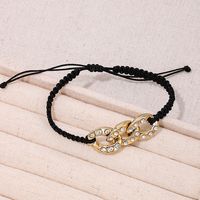 Simple Style Commute Geometric Plastic Rope Hollow Out Inlay Rhinestones Women's Drawstring Bracelets main image 6