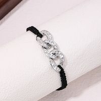 Simple Style Commute Geometric Plastic Rope Hollow Out Inlay Rhinestones Women's Drawstring Bracelets main image 7