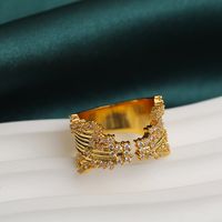 Copper 18K Gold Plated Basic Modern Style Classic Style Plating Inlay Irregular Zircon Open Rings main image 4