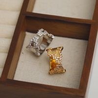 Copper 18K Gold Plated Basic Modern Style Classic Style Plating Inlay Irregular Zircon Open Rings main image 5