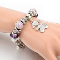 Cute Sweet Human Alloy Brass Beaded Chain Inlay Crystal Rhinestones Silver Plated Kid'S Bracelets main image 5