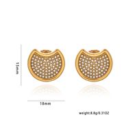 1 Pair Elegant Luxurious Irregular Plating Inlay 304 Stainless Steel Artificial Pearls Rhinestones 18K Gold Plated Ear Studs main image 5