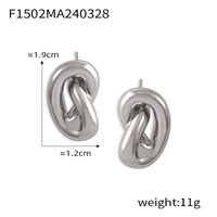 1 Pair Casual Simple Style Commute Knot Titanium Steel 18K Gold Plated Ear Studs main image 3