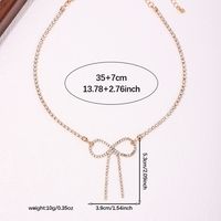 Wholesale Jewelry Sweet Shiny Bow Knot Copper Alloy Glass Inlay Pendant Necklace main image 2