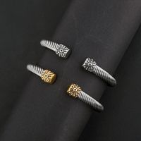 Wholesale Jewelry Simple Style Geometric 304 Stainless Steel Alloy Inlay Bangle main image 8