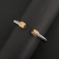 Wholesale Jewelry Simple Style Geometric 304 Stainless Steel Alloy Inlay Bangle sku image 4