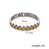 304 Stainless Steel 18K Gold Plated Hip-Hop Retro Plating Color Block Bracelets main image 8