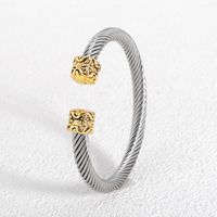 Wholesale Jewelry Simple Style Geometric 304 Stainless Steel Alloy Inlay Bangle sku image 6