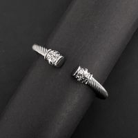 Wholesale Jewelry Simple Style Geometric 304 Stainless Steel Alloy Inlay Bangle sku image 11