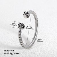 Wholesale Jewelry Simple Style Geometric 304 Stainless Steel Alloy Inlay Bangle main image 2