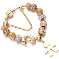 IG-Stil Süß Moderner Stil Blume Wal Legierung Messing Perlen Inlay Strasssteine Zirkon Kinder Armbänder sku image 2