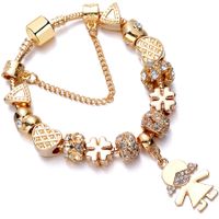 IG Style Cute Modern Style Flower Whale Alloy Brass Beaded Inlay Rhinestones Zircon Kid'S Bracelets main image 3