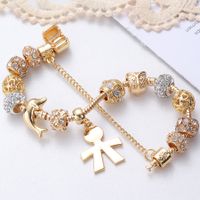 IG-Stil Süß Moderner Stil Blume Wal Legierung Messing Perlen Inlay Strasssteine Zirkon Kinder Armbänder main image 9