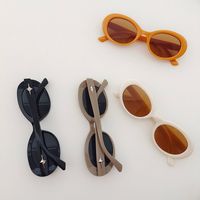 نمط IG Y2K جذاب نجمة اللون الصامد مادة صمغية إطار بيضاوي اطار كامل الاطفال النظارات الشمسية main image 3