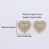 1 Pair Vacation Sweet Heart Shape Plating Inlay Copper Zircon 18K Gold Plated Drop Earrings main image 5