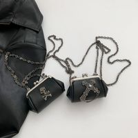 Women's Small Pu Leather Cross Skull Streetwear Buckle Crossbody Bag main image 1