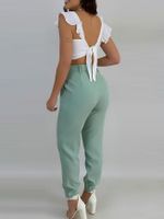 Täglich Frau Sexy Einfarbig Polyester Schleife Hosen-Sets Hosen-Sets main image 2
