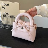 Women's Small Pu Leather Solid Color Vintage Style Classic Style Bowknot Square Flip Cover Crossbody Bag sku image 4