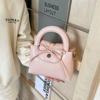 Women's Small Pu Leather Solid Color Vintage Style Classic Style Bowknot Square Flip Cover Crossbody Bag main image 7