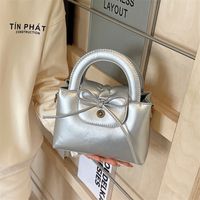 Women's Small Pu Leather Solid Color Vintage Style Classic Style Bowknot Square Flip Cover Crossbody Bag sku image 3