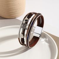 Simple Style Starfish Shell Pu Leather Layered Women's Bangle sku image 4