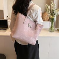 Women's Large Pu Leather Solid Color Bow Knot Vintage Style Classic Style Zipper Tote Bag main image 9