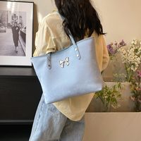 Women's Large Pu Leather Solid Color Bow Knot Vintage Style Classic Style Zipper Tote Bag main image 1