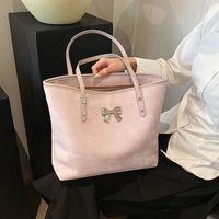 Women's Large Pu Leather Solid Color Bow Knot Vintage Style Classic Style Zipper Tote Bag main image 8