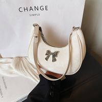 Women's Medium Pu Leather Solid Color Bow Knot Classic Style Streetwear Zipper Underarm Bag main image video