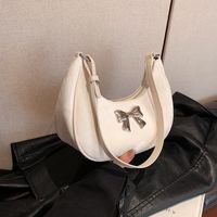 Women's Medium Pu Leather Solid Color Bow Knot Classic Style Streetwear Zipper Underarm Bag main image 2