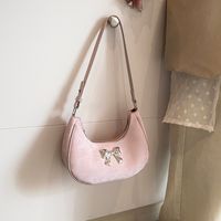 Women's Medium Pu Leather Solid Color Bow Knot Classic Style Streetwear Zipper Underarm Bag main image 4