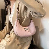 Women's Medium Pu Leather Solid Color Bow Knot Classic Style Streetwear Zipper Underarm Bag main image 6