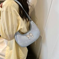 Women's Medium Pu Leather Solid Color Bow Knot Classic Style Streetwear Zipper Underarm Bag main image 5