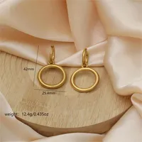 1 Paire Décontractée Style Simple Commuer Rond Polissage Acier Inoxydable 304 Plaqué Or 18K Boucles D'oreilles main image 2