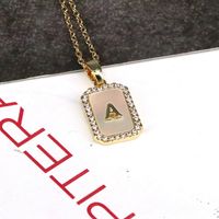 Copper 18K Gold Plated Simple Style Classic Style Plating Inlay Letter Shell Pendant Necklace main image 7