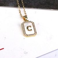 Copper 18K Gold Plated Simple Style Classic Style Plating Inlay Letter Shell Pendant Necklace sku image 3