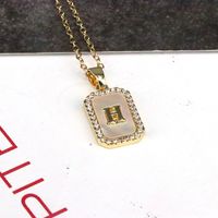 Copper 18K Gold Plated Simple Style Classic Style Plating Inlay Letter Shell Pendant Necklace main image 8