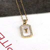Copper 18K Gold Plated Simple Style Classic Style Plating Inlay Letter Shell Pendant Necklace main image 9