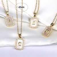 Copper 18K Gold Plated Simple Style Classic Style Plating Inlay Letter Shell Pendant Necklace main image 2