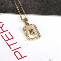 Copper 18K Gold Plated Simple Style Classic Style Plating Inlay Letter Shell Pendant Necklace main image 10