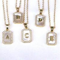 Copper 18K Gold Plated Simple Style Classic Style Plating Inlay Letter Shell Pendant Necklace main image 4