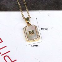 Copper 18K Gold Plated Simple Style Classic Style Plating Inlay Letter Shell Pendant Necklace main image 6