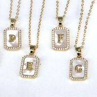 Copper 18K Gold Plated Simple Style Classic Style Plating Inlay Letter Shell Pendant Necklace main image 5
