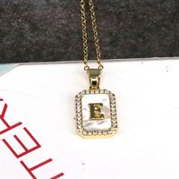 Copper 18K Gold Plated Simple Style Classic Style Plating Inlay Letter Shell Pendant Necklace sku image 5