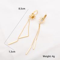 1 Pair IG Style Simple Style Flower Tassel Chain Inlay 304 Stainless Steel Rhinestones 18K Gold Plated Drop Earrings main image 2