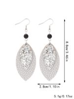 1 Pair Casual Simple Style Commute Leaves Sequins Pu Leather Drop Earrings main image 3