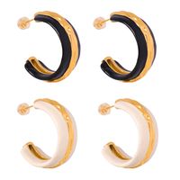 1 Pair Simple Style Classic Style Color Block Plating Titanium Steel 18K Gold Plated Ear Studs main image 9